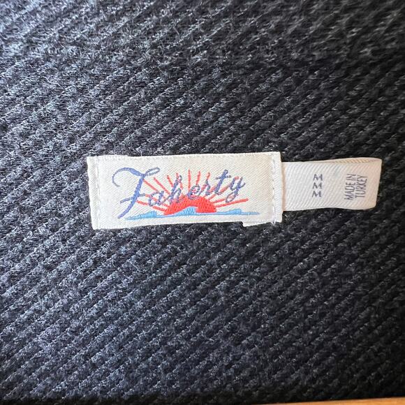 Faherty Shirt Womens Size Medium Heathered Black Twill Legend Sweater Stretch - Picture 2 of 16